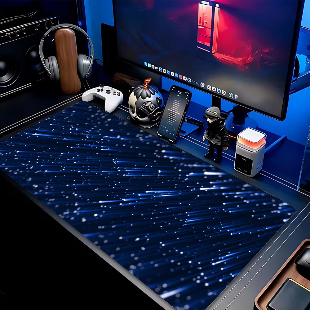 Gaming Keyboard Blue - Large Mousepad Blue Starry Meteor Keyboard