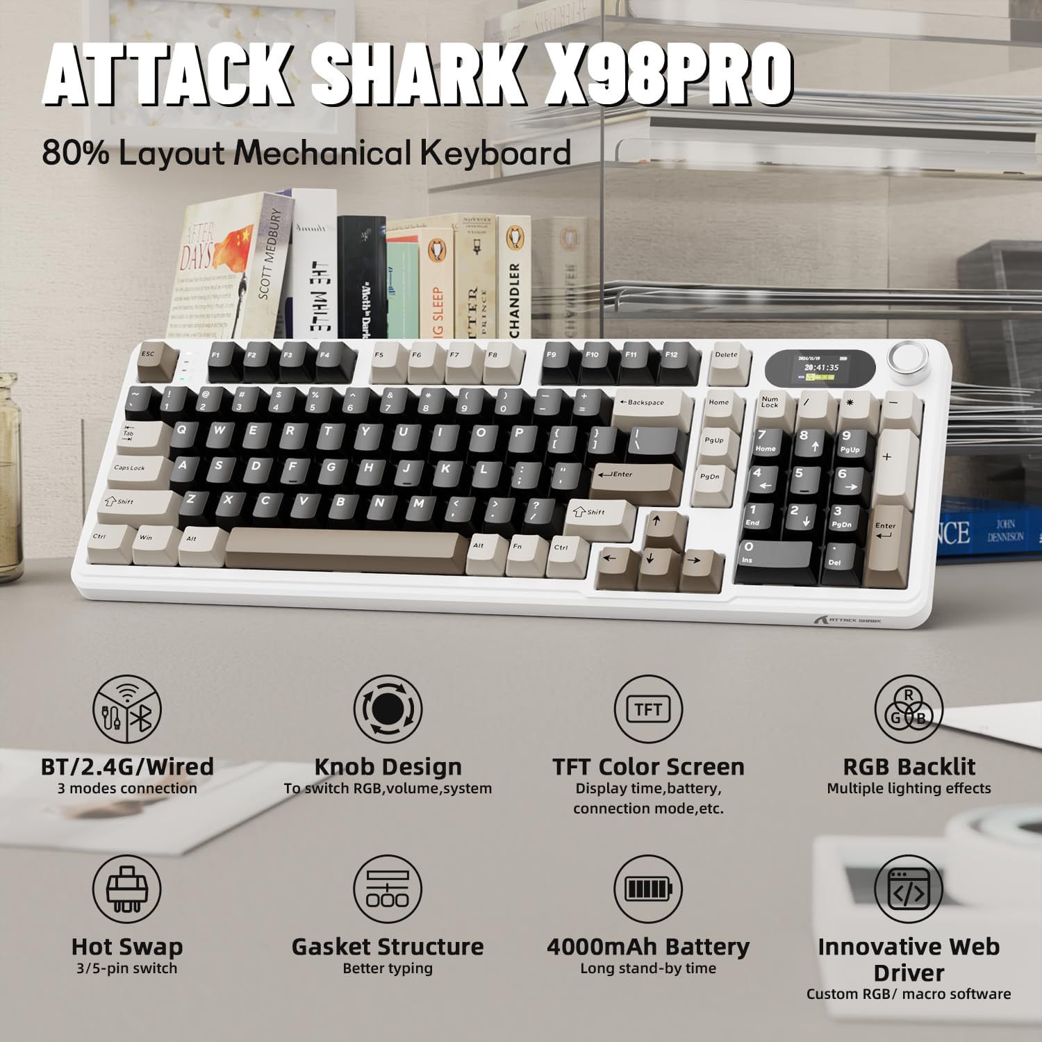 ATTACK SHARK X98Pro Wireless M - Gaming Keyboard Thocky review and price