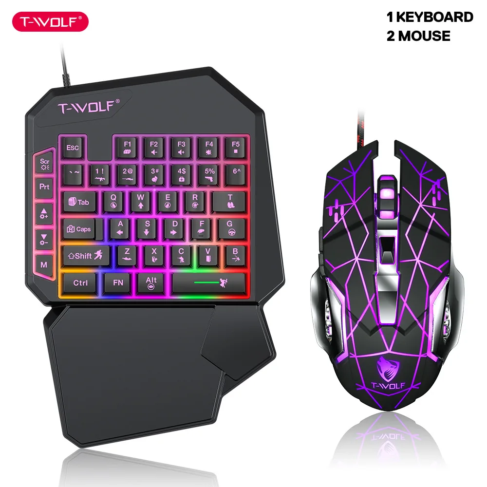 T-WOLF TF900 One Handed Keyboa - Gaming Keyboard Mouse And Headset Combo review and price