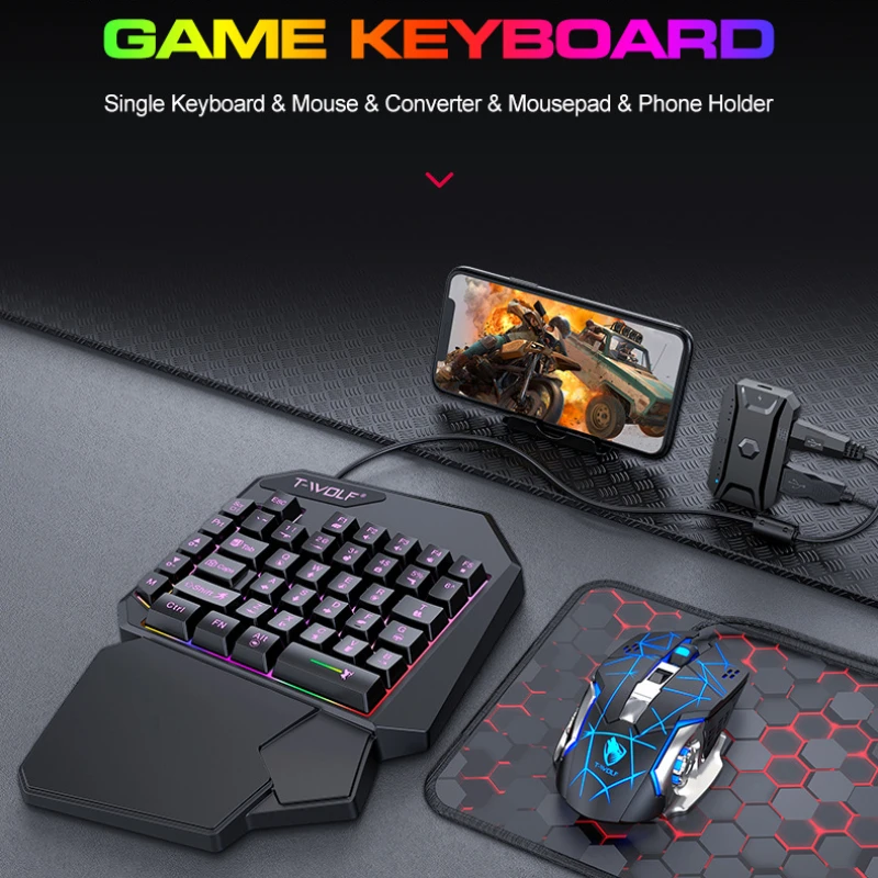 T-WOLF TF900 One Handed Keyboa - Gaming Keyboard Mouse And Headset Combo review and price