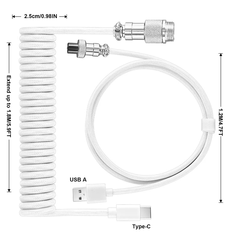 180cm Mechanical Keyboard Coil - Gaming Keyboard Types review and price