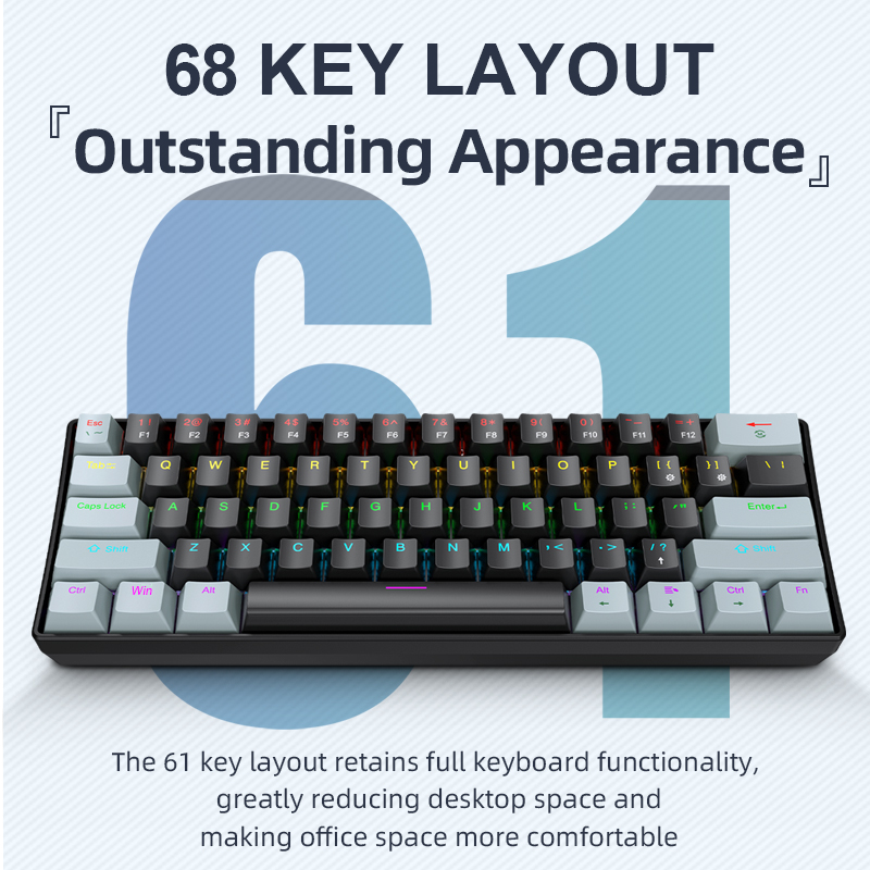 APAYADO K61 Mini Mechanical Ke - Gaming Keyboard Blue review and price