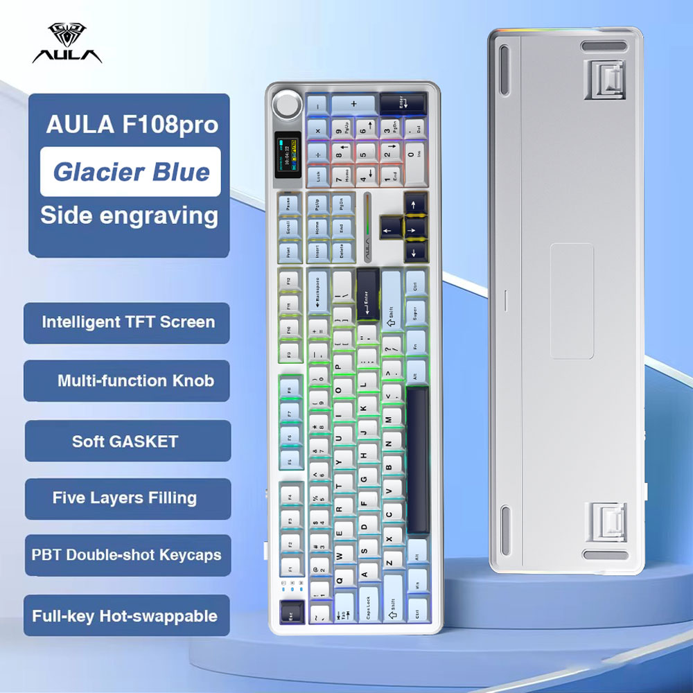 AULA F108 Pro Gaming Mechanica - Gaming Keyboard Blue review and price