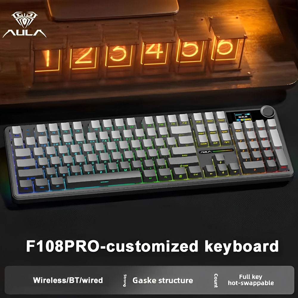 AULA F108 Pro Gaming Mechanica - Gaming Keyboard Blue review and price