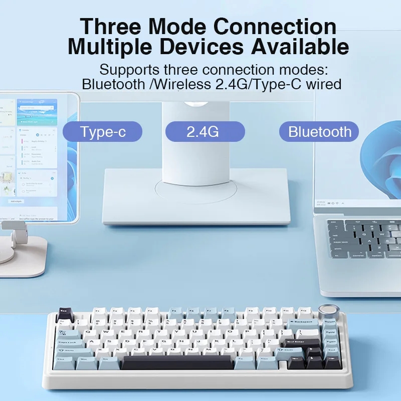 AULA F75 2.4G Wireless/Bluetoo - Gaming Keyboard Blue review and price