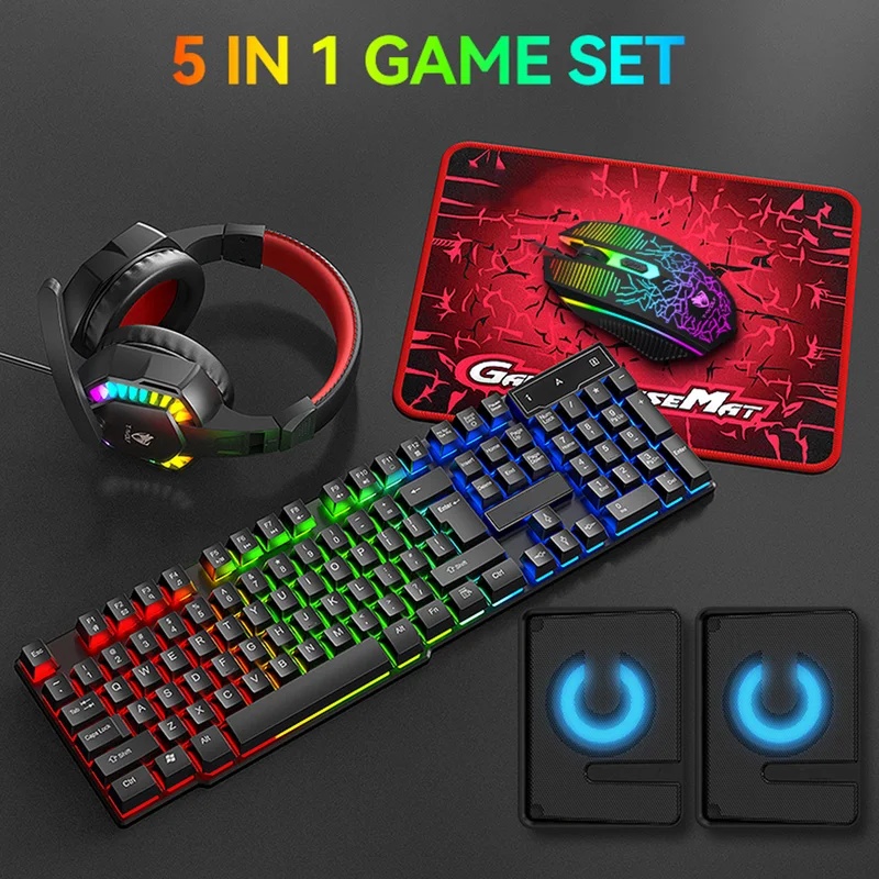 5-in-1 Set Gaming Combo Keyboa - Gaming Keyboard Mouse And Headset Combo review and price