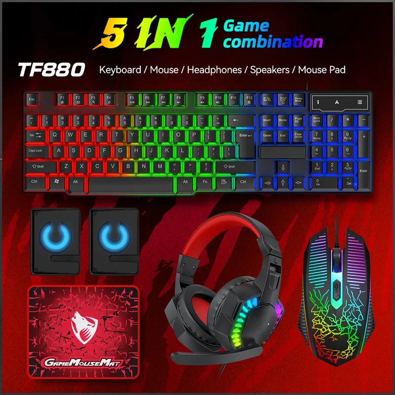 5-in-1 Set Gaming Combo Keyboa - Gaming Keyboard Mouse And Headset Combo review and price