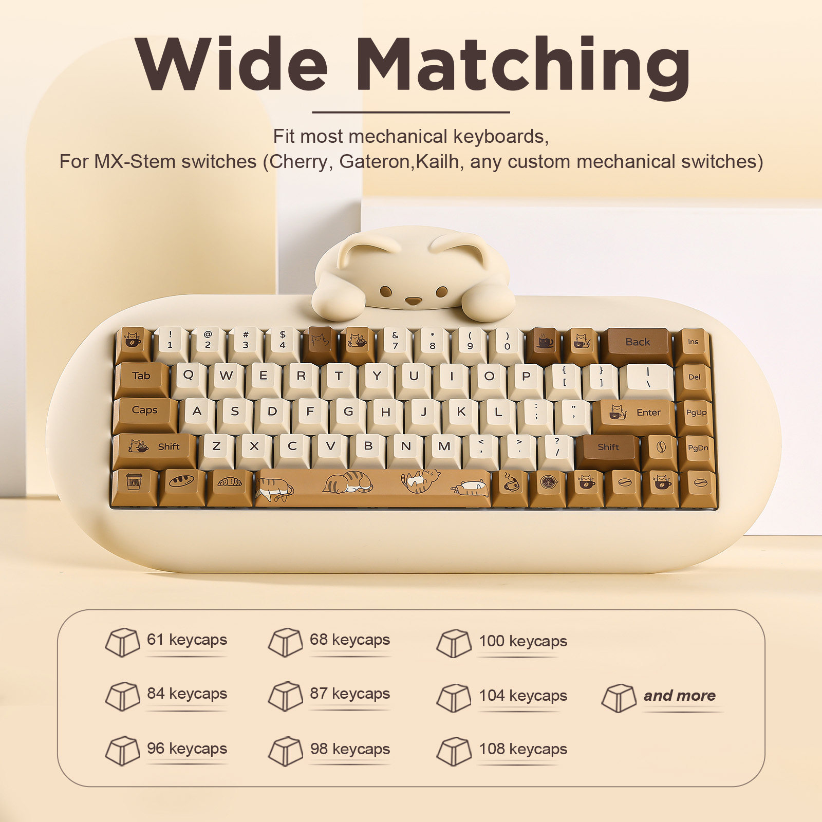 YUNZII Coffee Cat PBT Keycaps, - Gaming Keyboard Bundle review and price