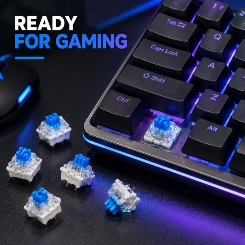 DT21 100Pcs DIY Mechanical Key - Keyboard Gaming Blue Switch review and price